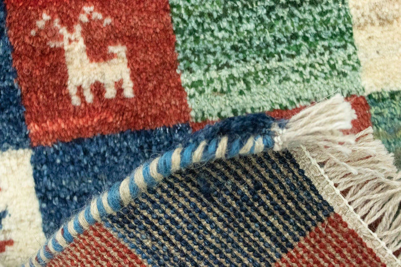 Dywan Gabbeh - perski - 60 x 40 cm - wielokolorowy