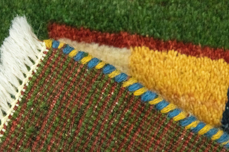 Dywan Gabbeh - perski - 60 x 40 cm - zielona