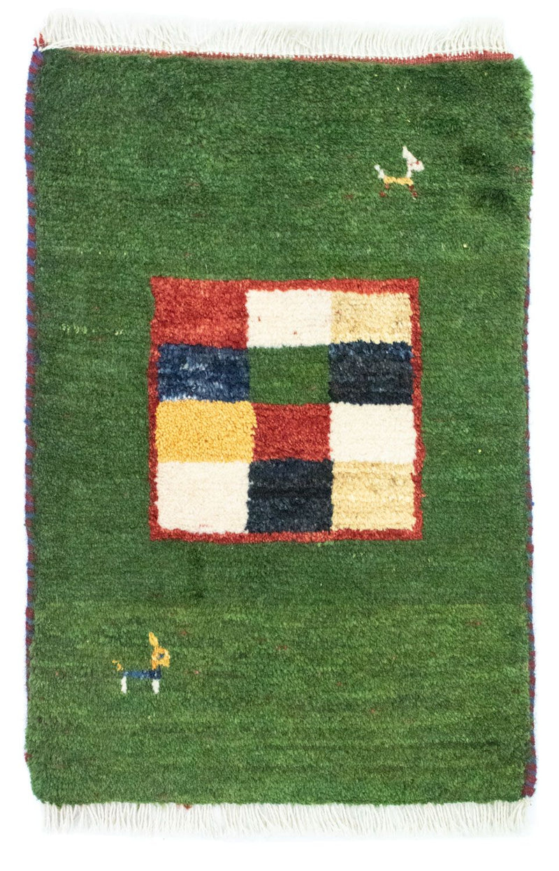 Dywan Gabbeh - perski - 60 x 40 cm - zielona