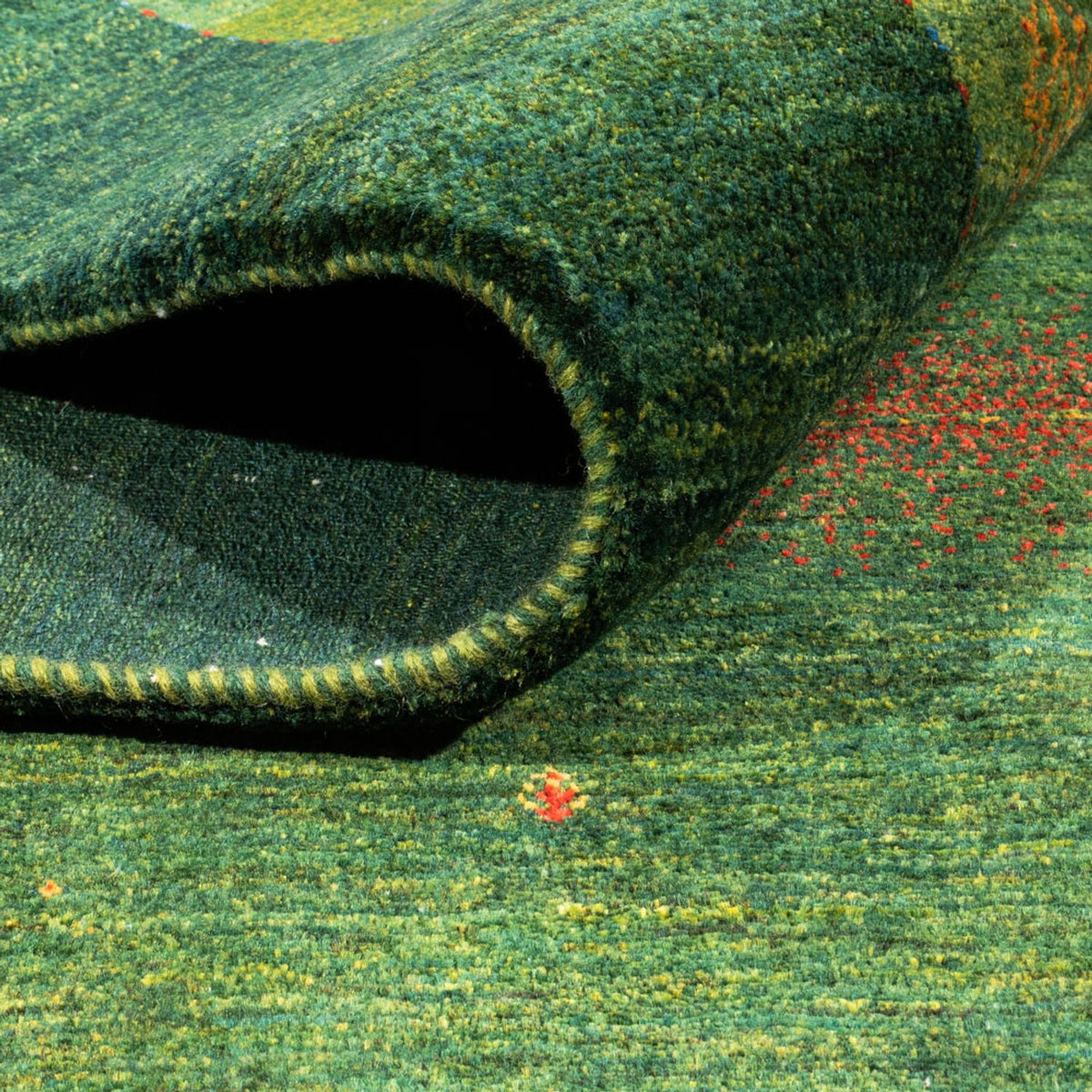 Dywan Gabbeh - Loribaft Perski - 245 x 175 cm - zielona