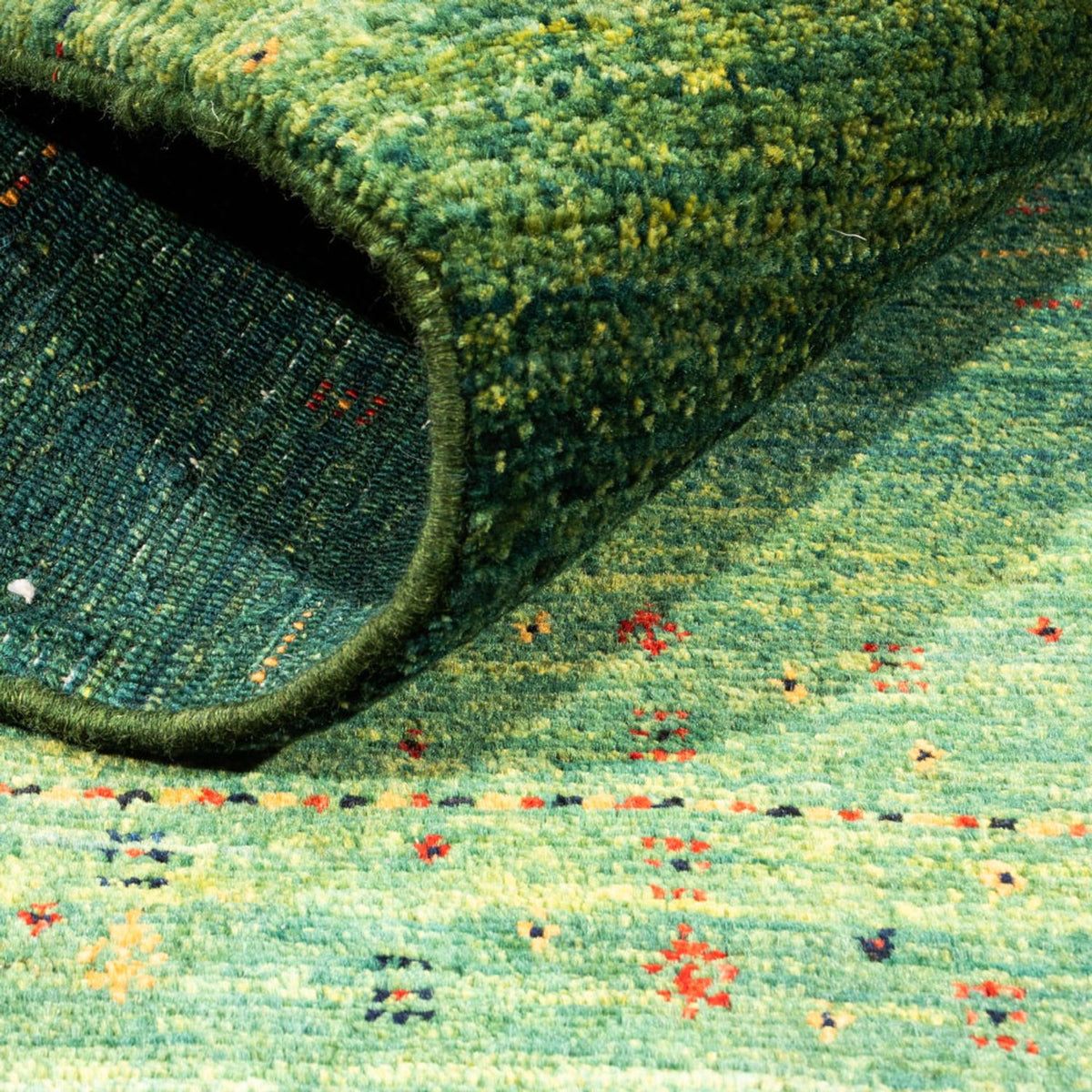 Dywan Gabbeh - Loribaft Perski - 139 x 99 cm - zielona