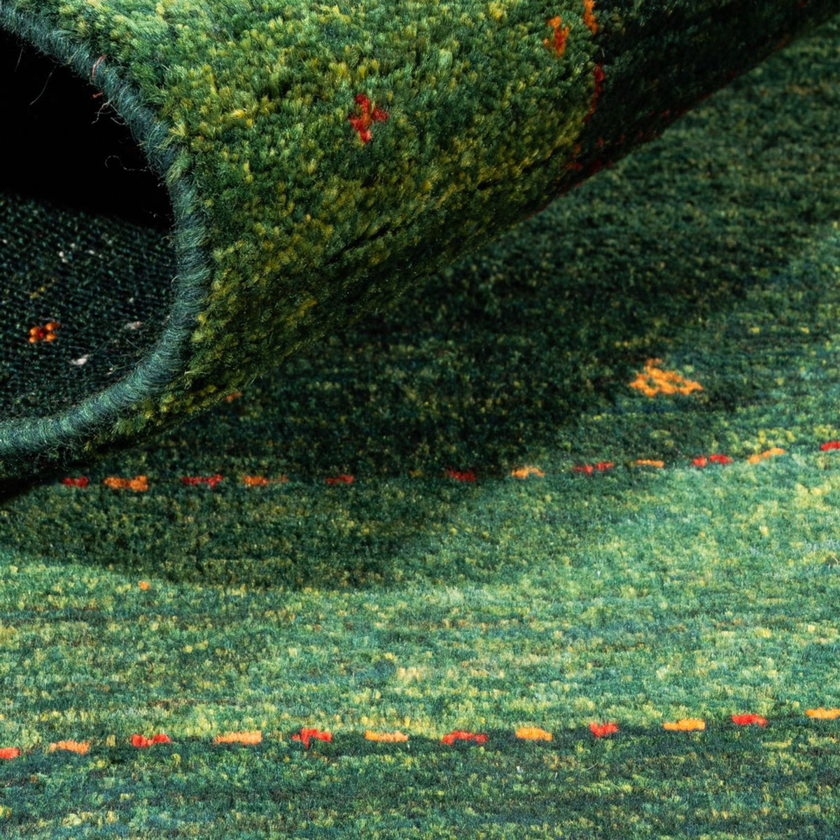 Dywan Gabbeh - Loribaft Perski - 115 x 86 cm - zielona