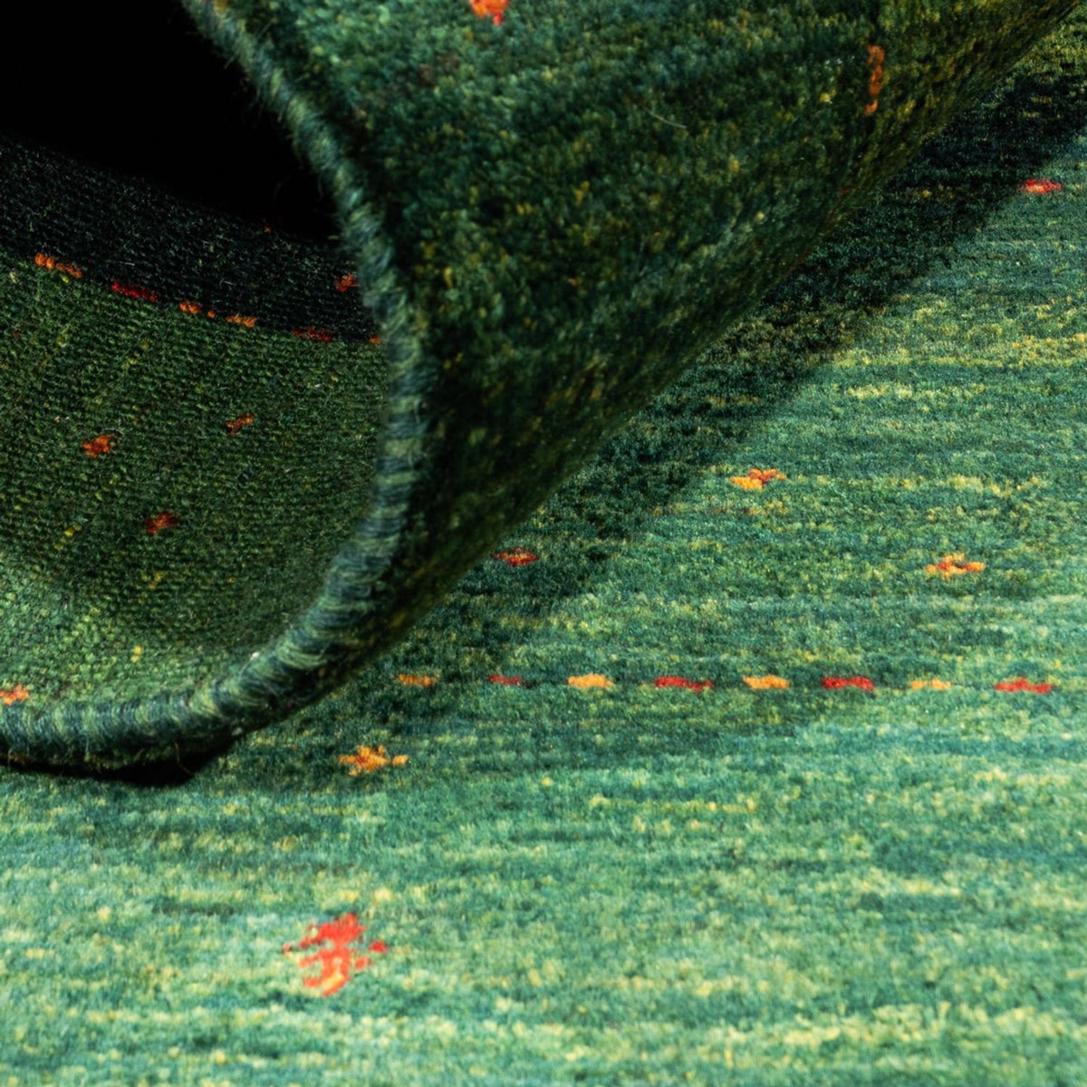 Dywan Gabbeh - Loribaft Perski - 136 x 84 cm - zielona