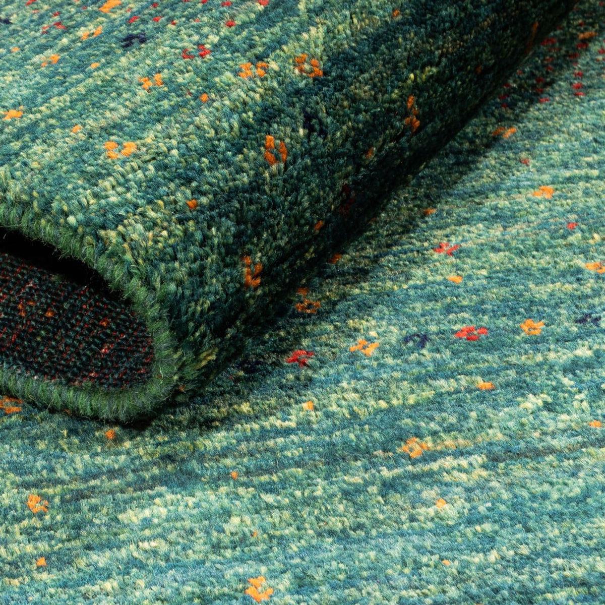 Dywan Gabbeh - Loribaft Perski - 124 x 87 cm - zielona