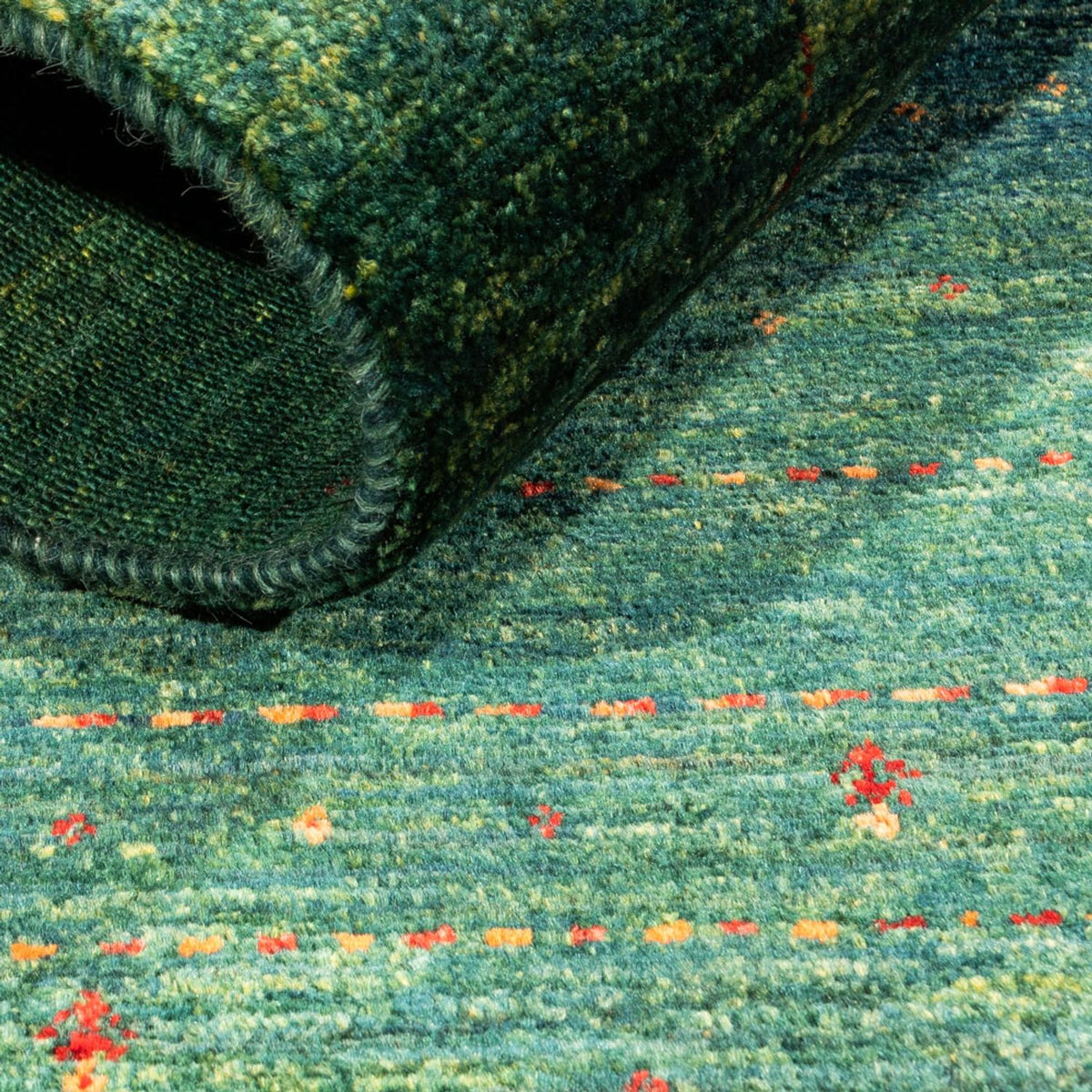 Dywan Gabbeh - Loribaft Perski - 129 x 82 cm - zielona