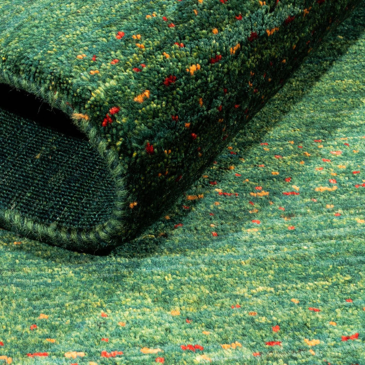 Dywan Gabbeh - Loribaft Perski - 126 x 78 cm - zielona