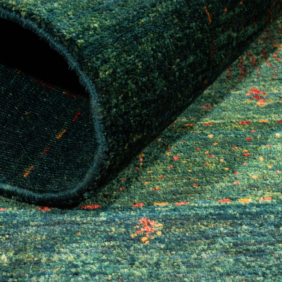 Dywan Gabbeh - Loribaft Perski - 132 x 85 cm - zielona