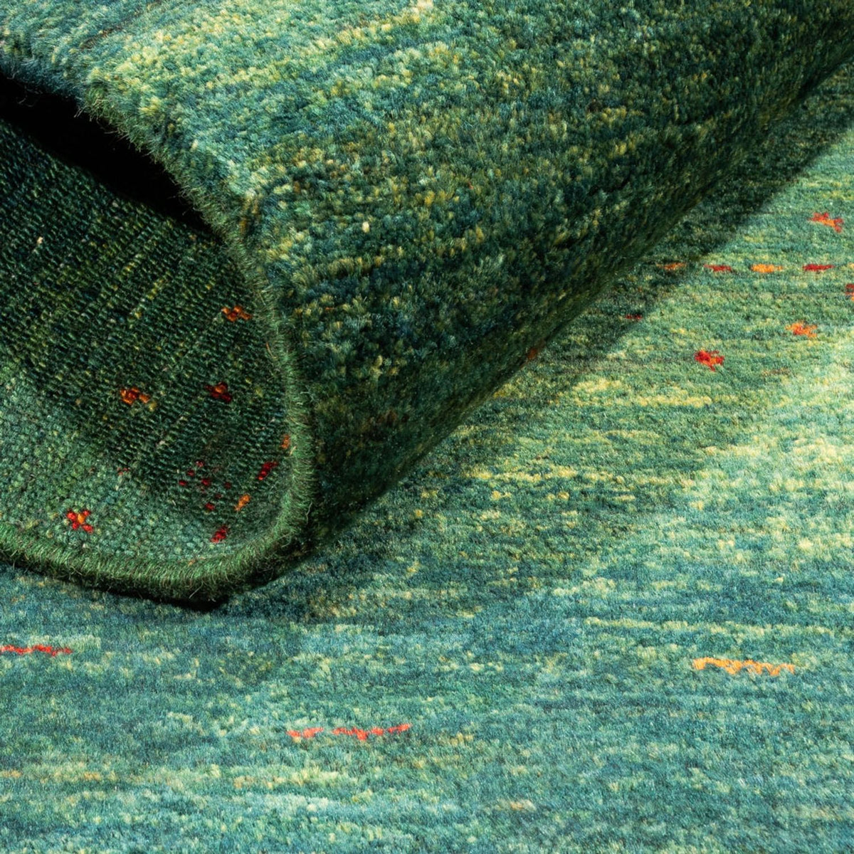 Dywan Gabbeh - Loribaft Perski - 126 x 84 cm - zielona