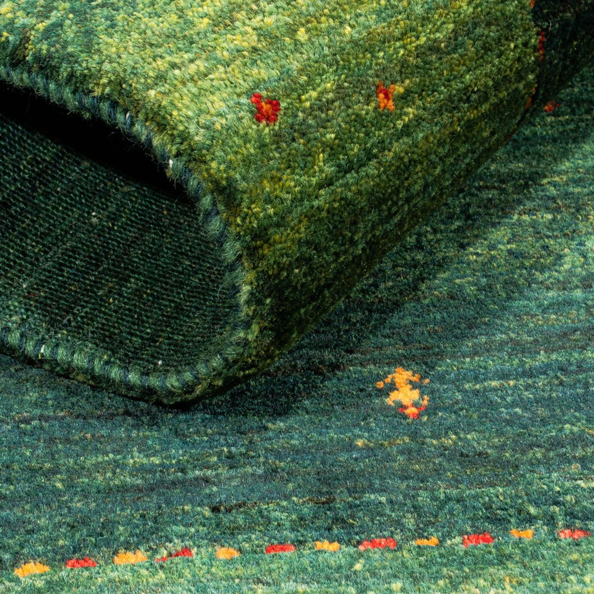 Dywan Gabbeh - Loribaft Perski - 128 x 80 cm - zielona