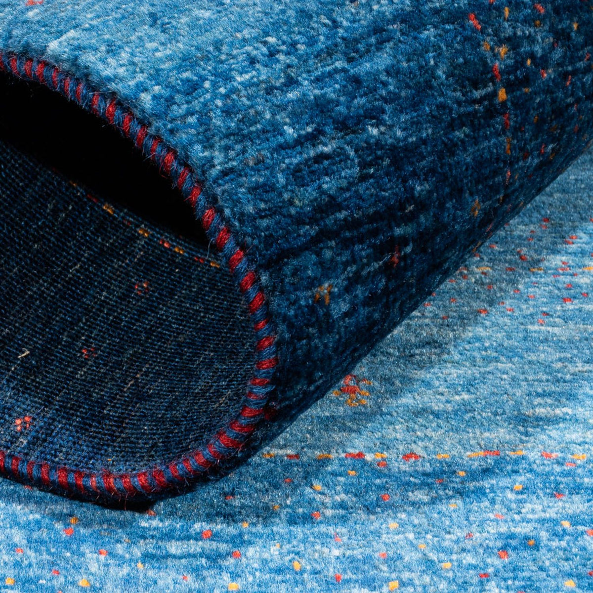 Dywan Gabbeh - Loribaft Perski - 134 x 88 cm - niebieski