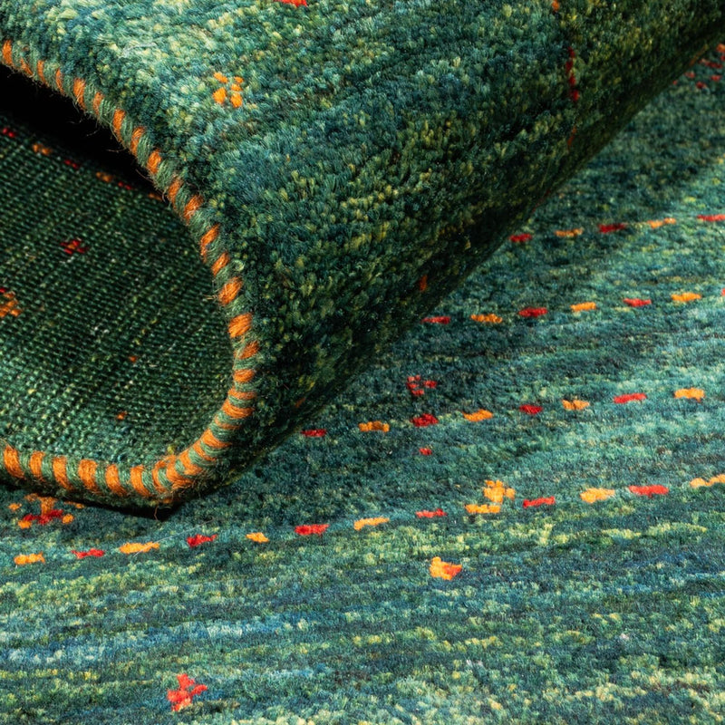 Dywan Gabbeh - Loribaft Perski - 125 x 86 cm - zielona