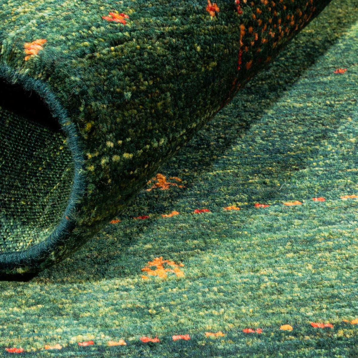 Dywan Gabbeh - Loribaft Perski - 121 x 85 cm - zielona