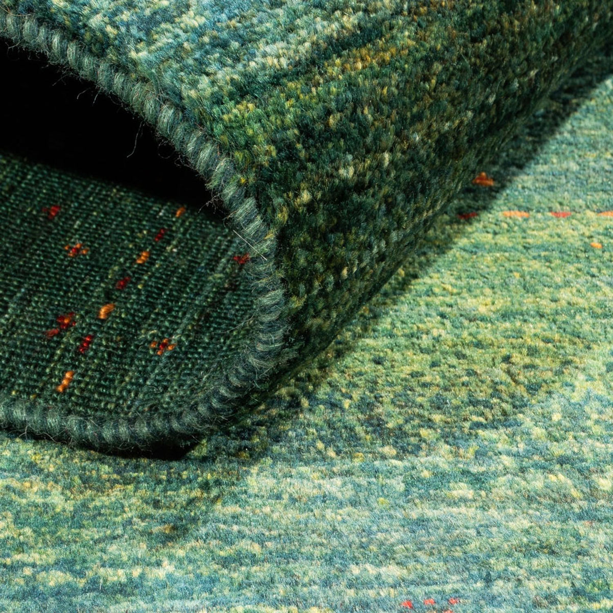 Dywan Gabbeh - Loribaft Perski - 125 x 85 cm - zielona