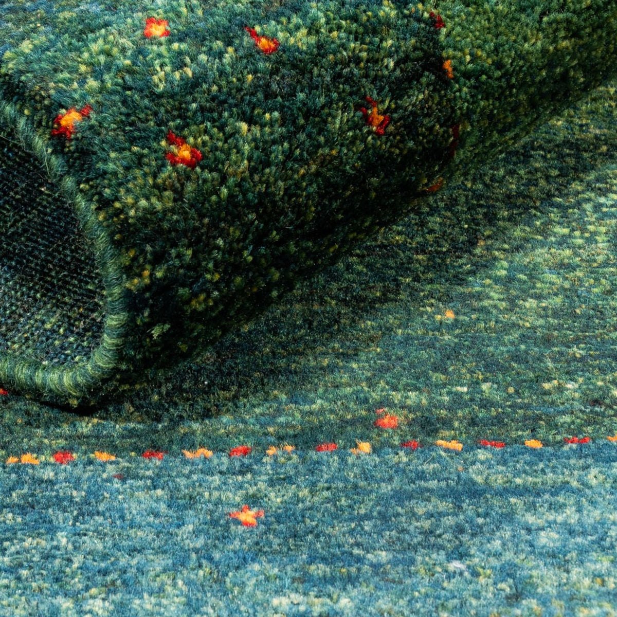 Dywan Gabbeh - Loribaft Perski - 121 x 80 cm - zielona