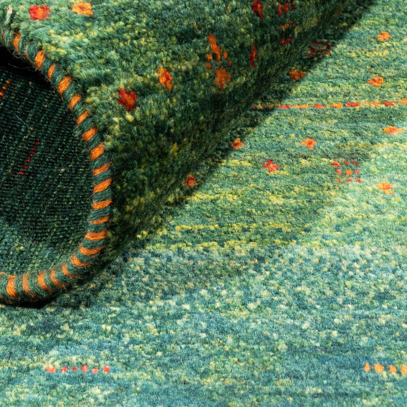 Dywan Gabbeh - Loribaft Perski - 110 x 82 cm - zielona