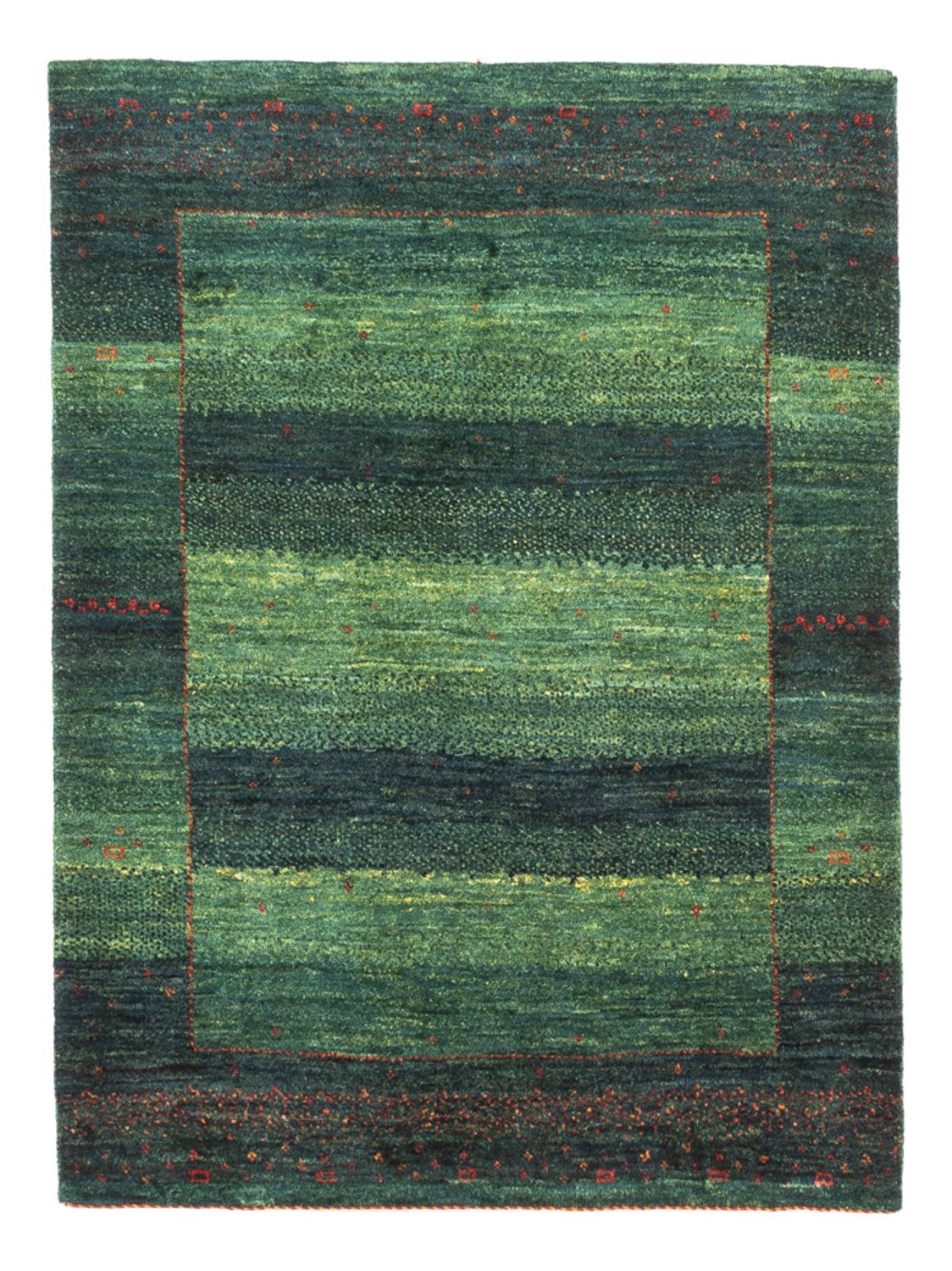 Dywan Gabbeh - Loribaft Perski - 110 x 86 cm - zielona