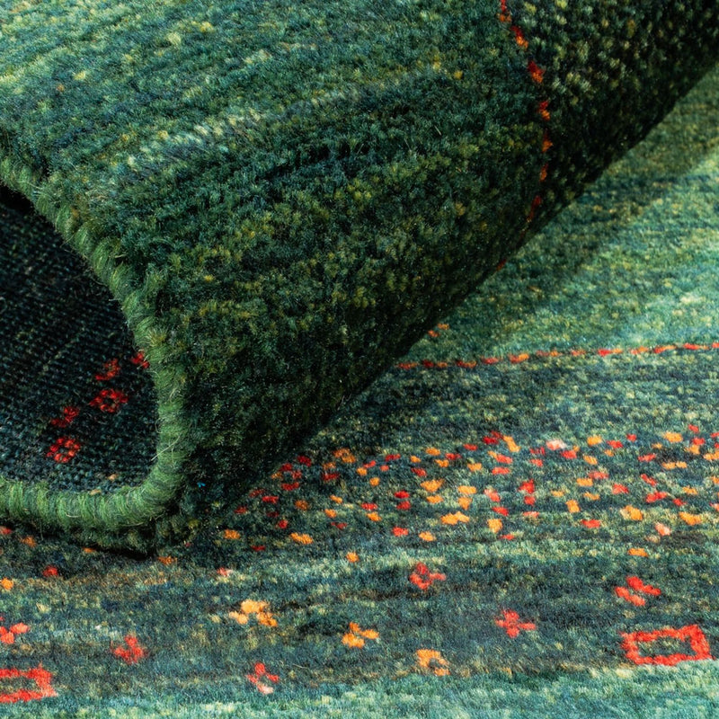 Dywan Gabbeh - Loribaft Perski - 110 x 86 cm - zielona