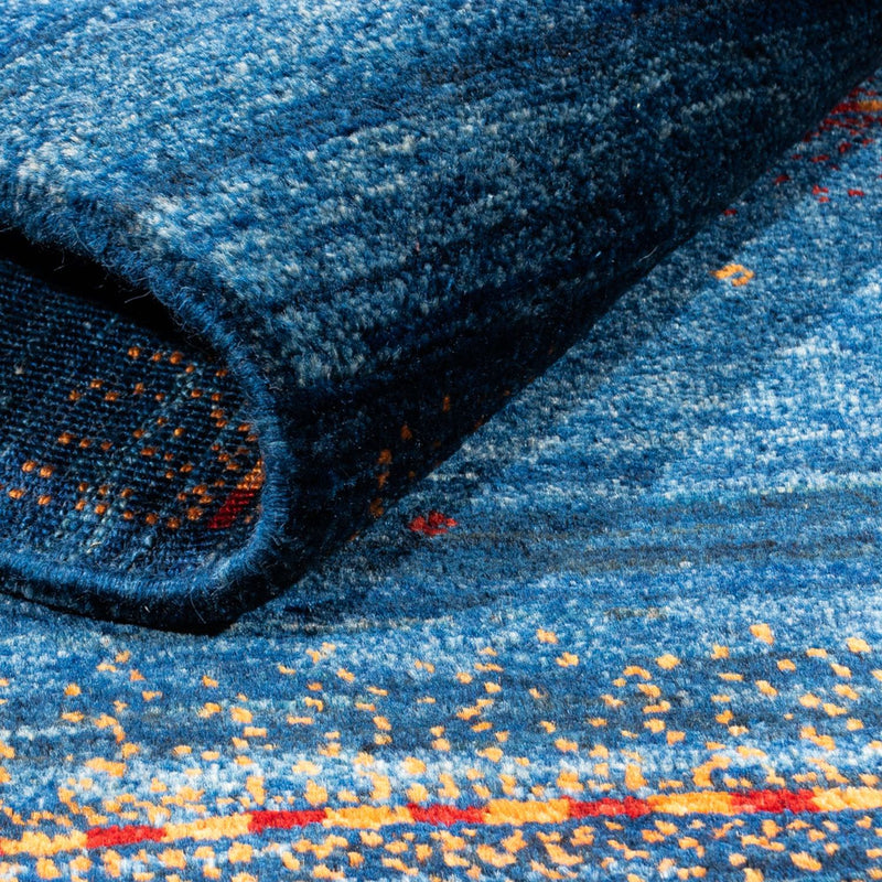 Dywan Gabbeh - Loribaft Perski - 136 x 85 cm - niebieski