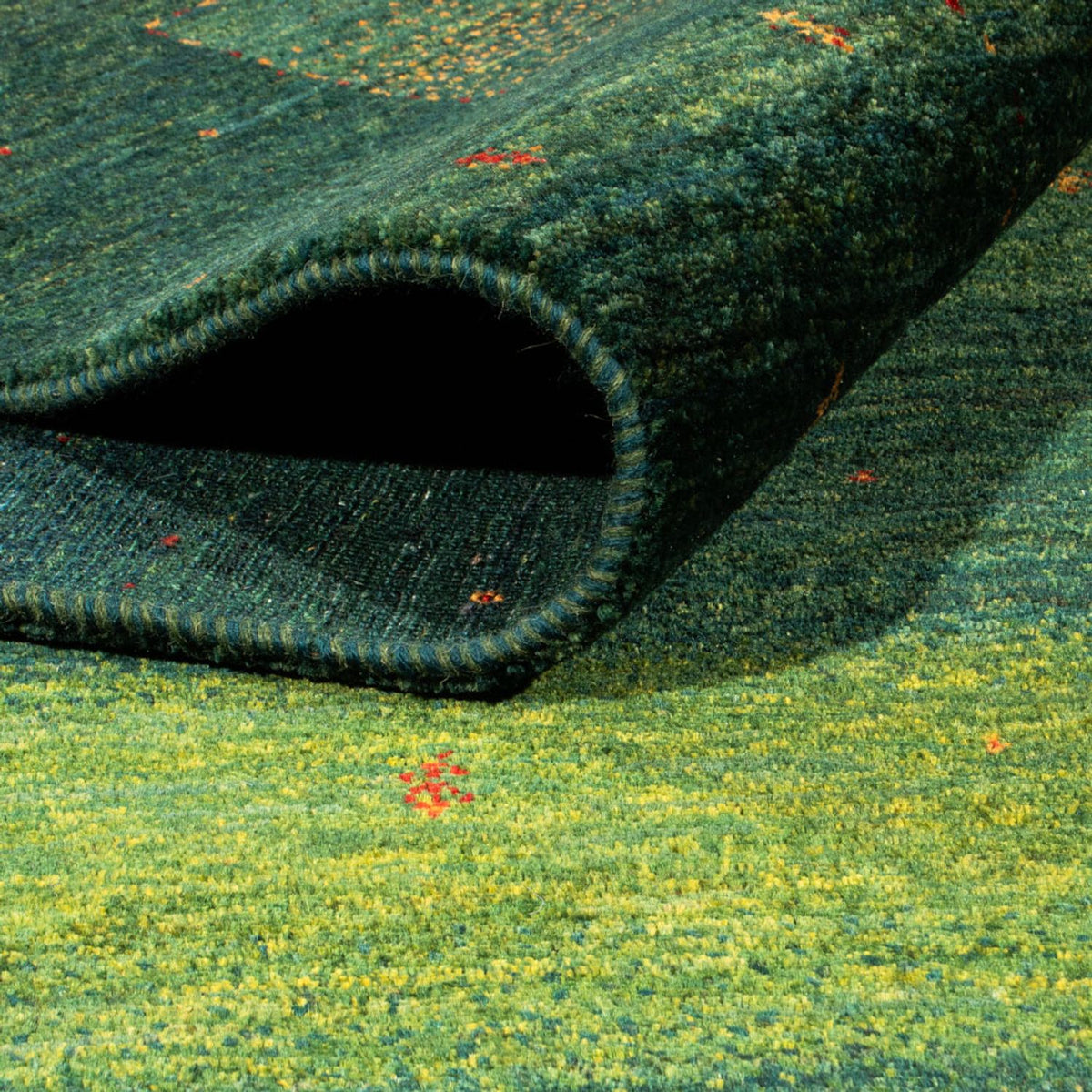 Dywan Gabbeh - Loribaft Perski - 314 x 233 cm - zielona