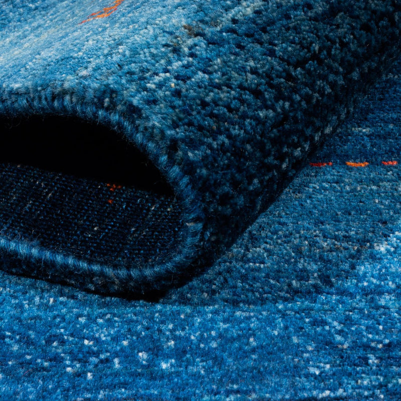 Dywan Gabbeh - Loribaft Perski - 181 x 128 cm - niebieski