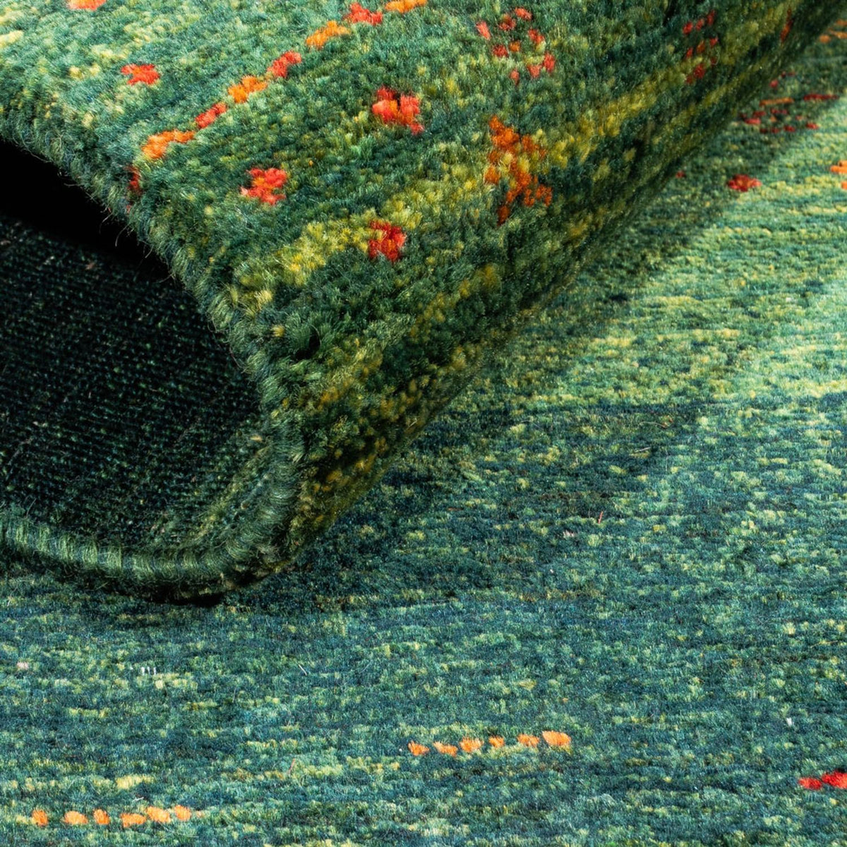 Dywan Gabbeh - Loribaft Perski - 130 x 85 cm - zielona