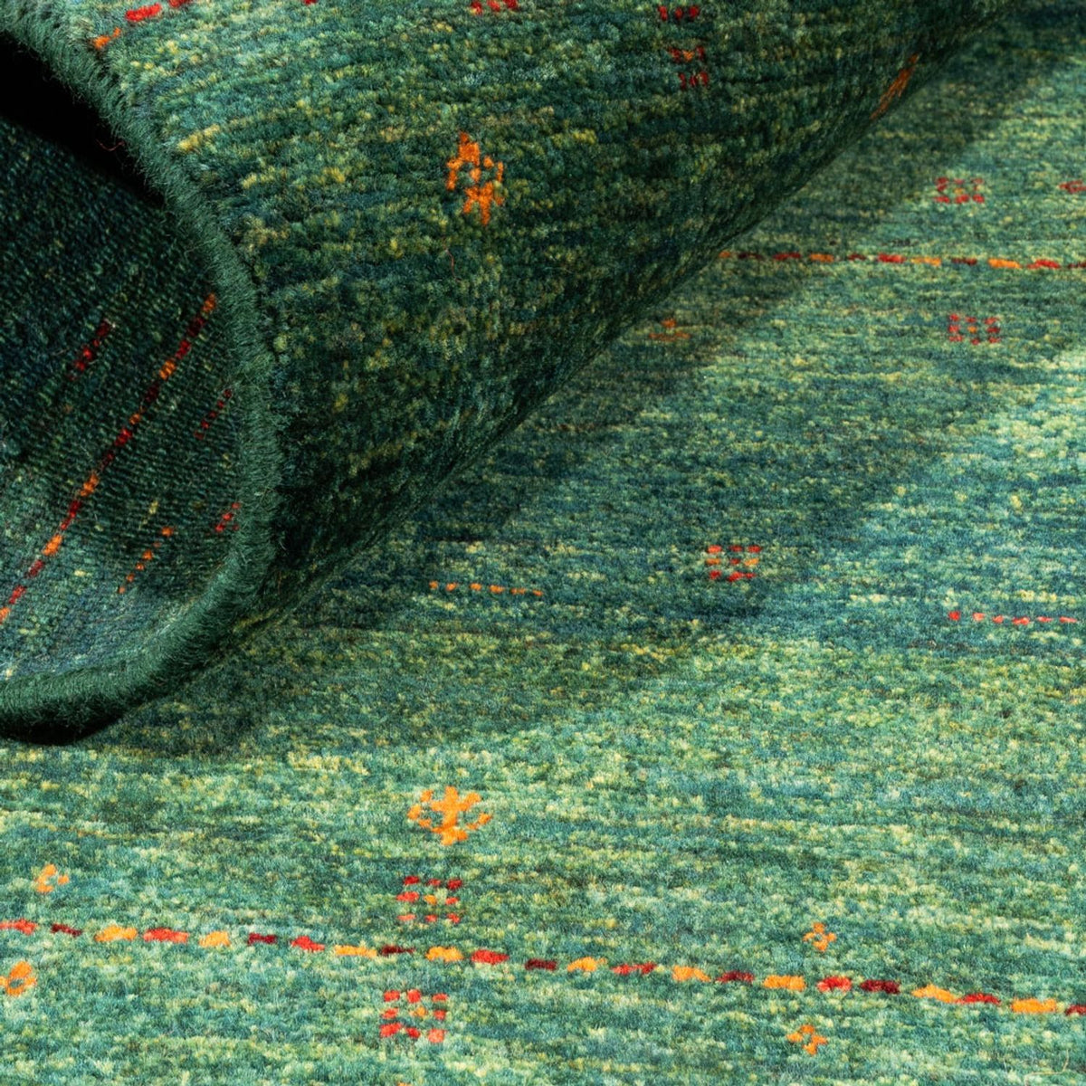 Dywan Gabbeh - Loribaft Perski - 127 x 82 cm - zielona