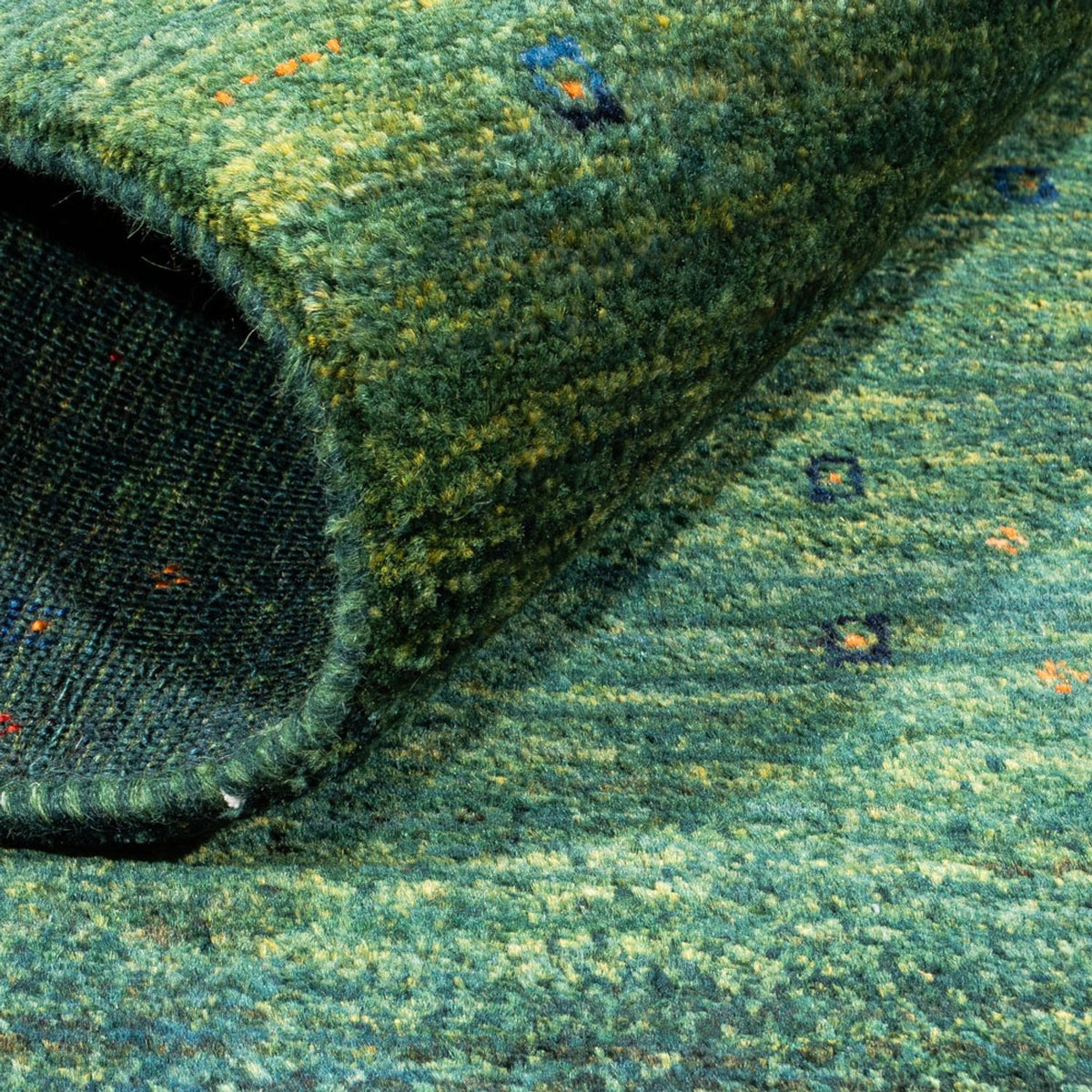 Dywan Gabbeh - Loribaft Perski - 107 x 78 cm - zielona