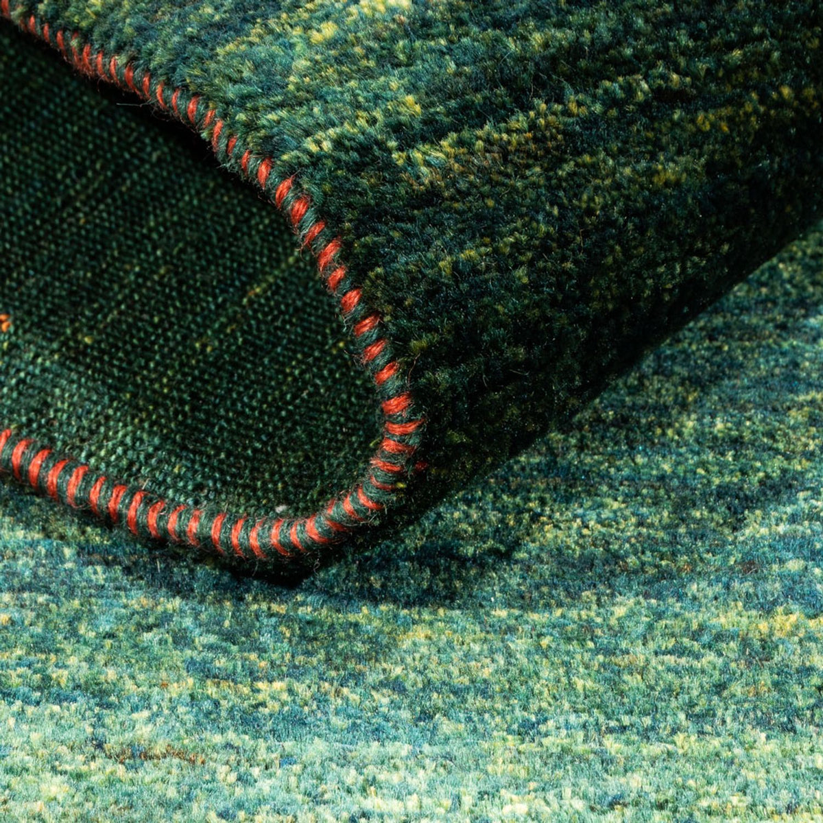 Dywan Gabbeh - Loribaft Perski - 162 x 132 cm - zielona