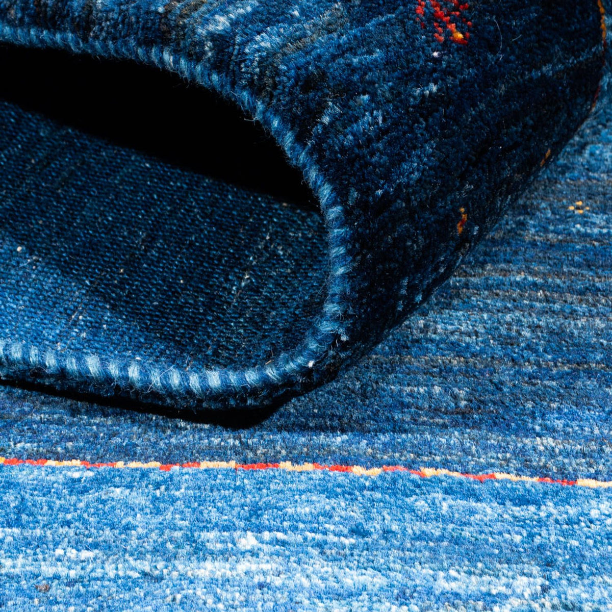 Dywan Gabbeh - Loribaft Perski - 162 x 120 cm - niebieski