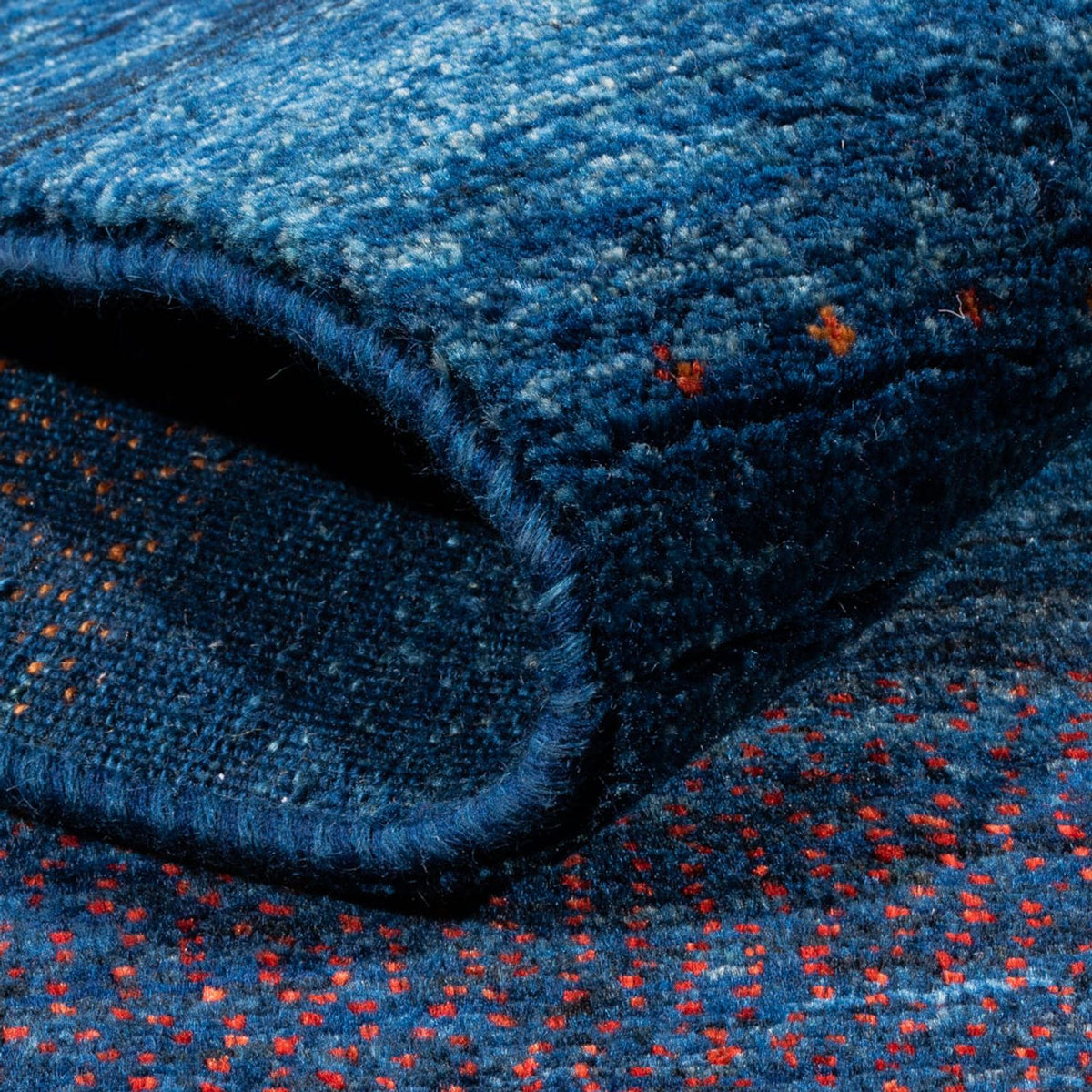 Dywan Gabbeh - Loribaft Perski - 186 x 132 cm - niebieski