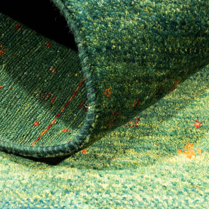 Dywan Gabbeh - Loribaft Perski - 150 x 102 cm - zielona