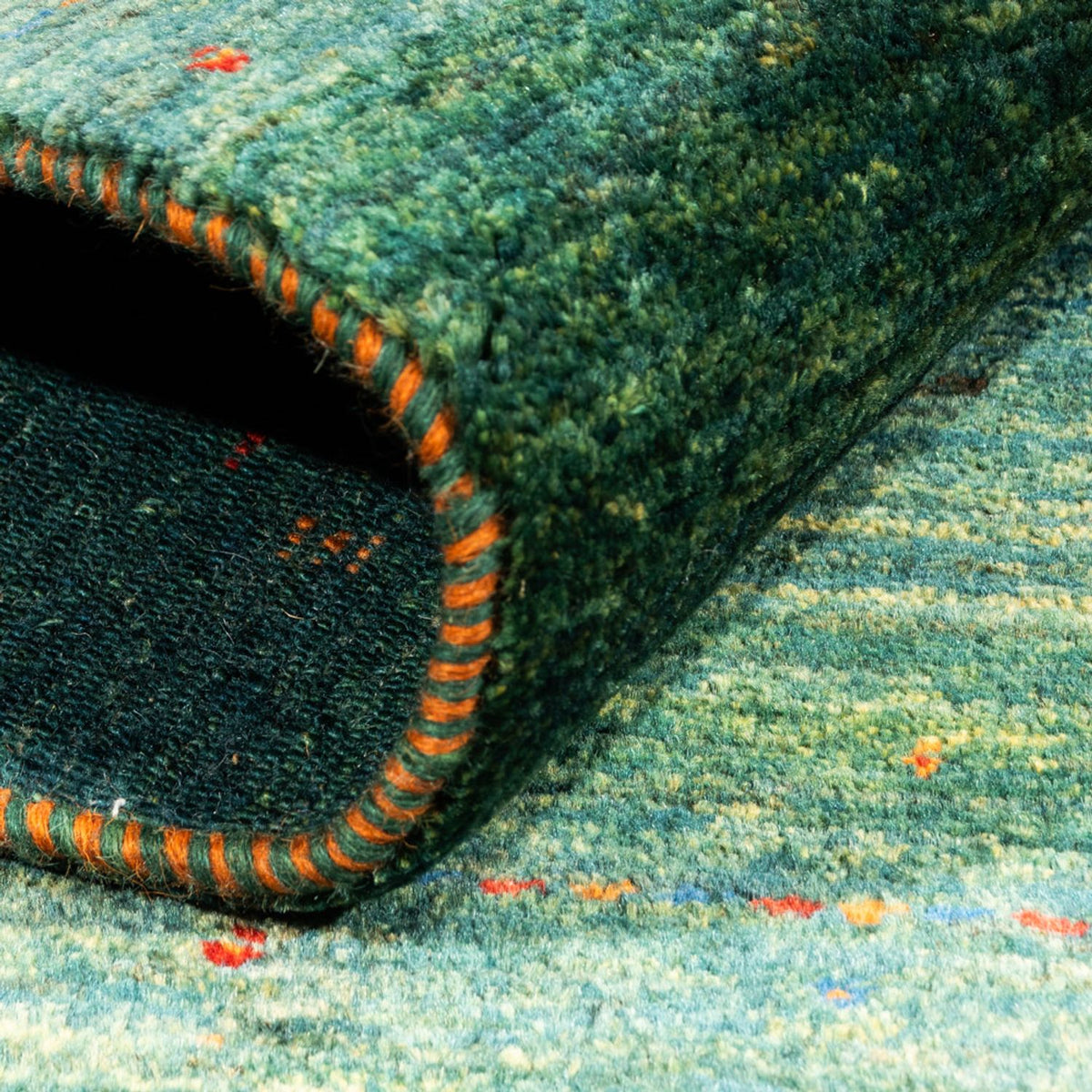 Dywan Gabbeh - Loribaft Perski - 145 x 93 cm - zielona