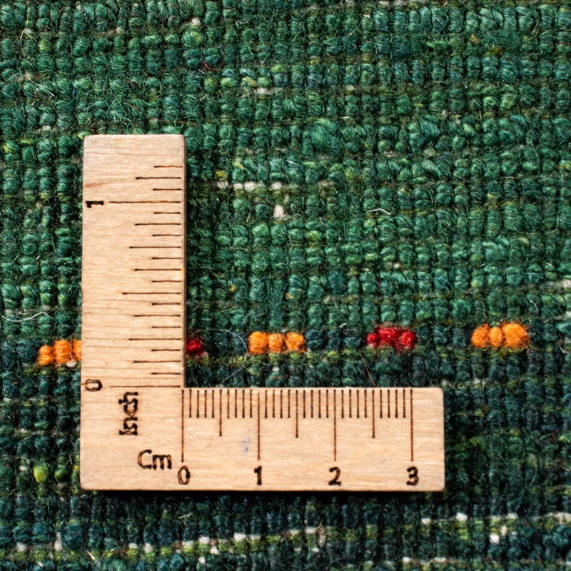 Dywan Gabbeh - Loribaft Perski - 254 x 210 cm - zielona