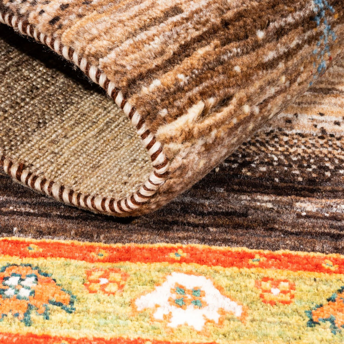 Dywan Gabbeh - Loribaft Perski - 122 x 82 cm - szary