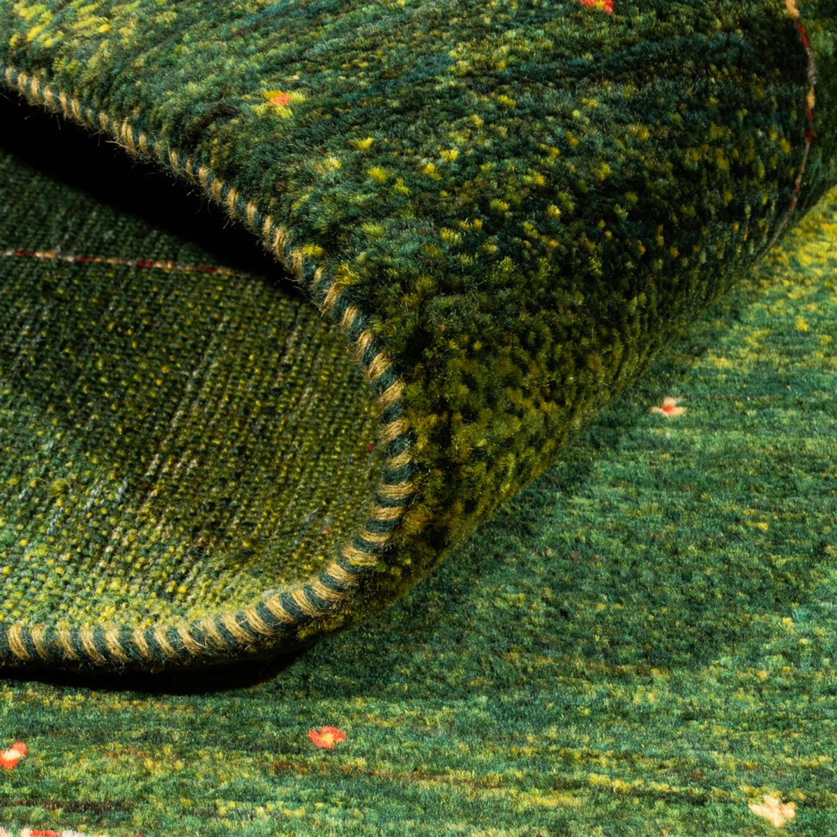 Dywan Gabbeh - Loribaft Perski - 176 x 120 cm - zielona