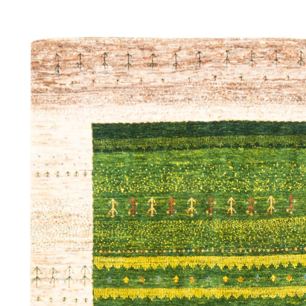 Dywan Gabbeh - Loribaft Perski - 238 x 180 cm - zielona