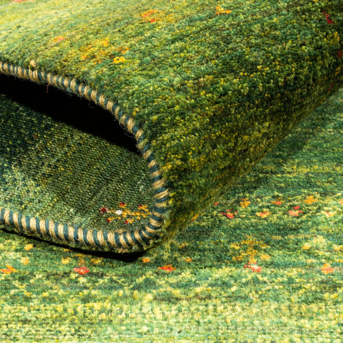 Dywan Gabbeh - Loribaft Perski - 175 x 123 cm - zielona