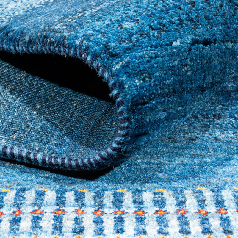 Dywan Gabbeh - Loribaft Perski - 183 x 126 cm - niebieski