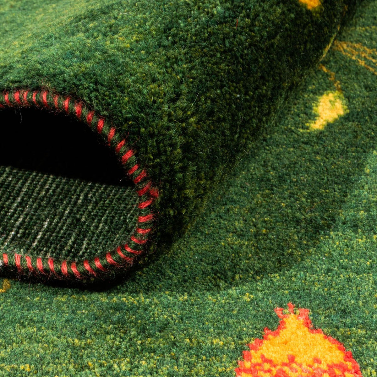 Dywan Gabbeh - Loribaft Perski - 191 x 126 cm - zielona