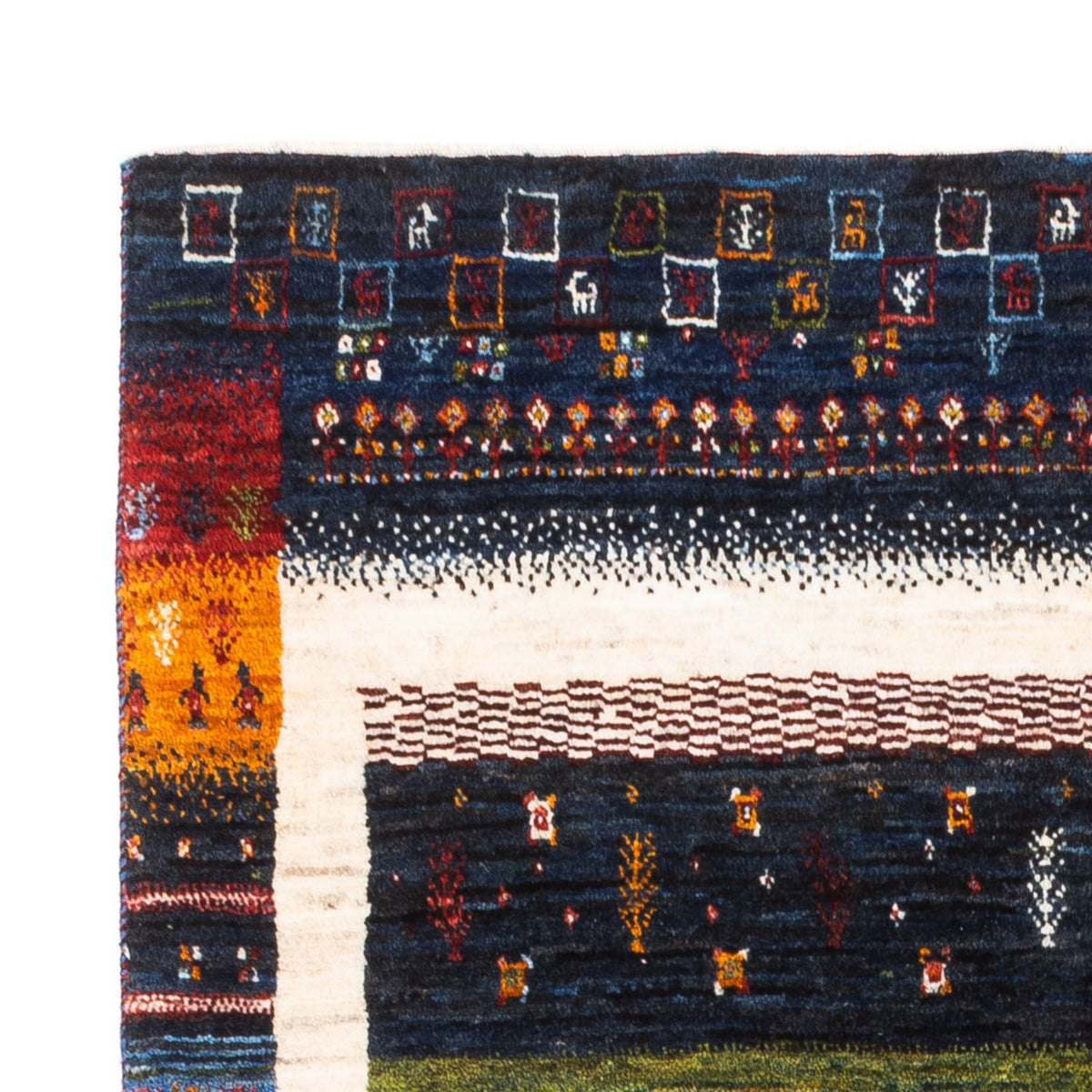 Dywan Gabbeh - Loribaft Perski - Royal - 156 x 105 cm - wielokolorowy