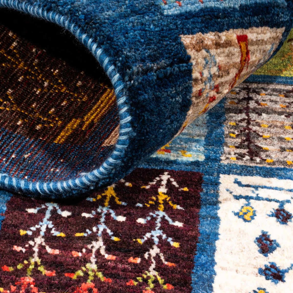 Dywan Gabbeh - Loribaft Perski - Royal - 132 x 86 cm - wielokolorowy