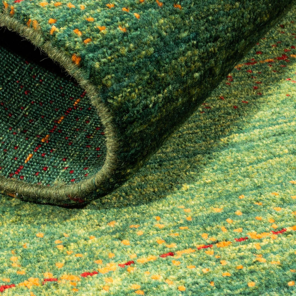 Dywan Gabbeh - Loribaft Perski - 122 x 80 cm - zielona