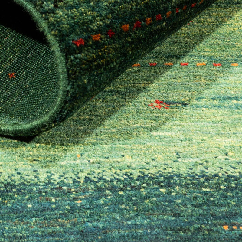 Dywan Gabbeh - Loribaft Perski - 132 x 90 cm - zielona