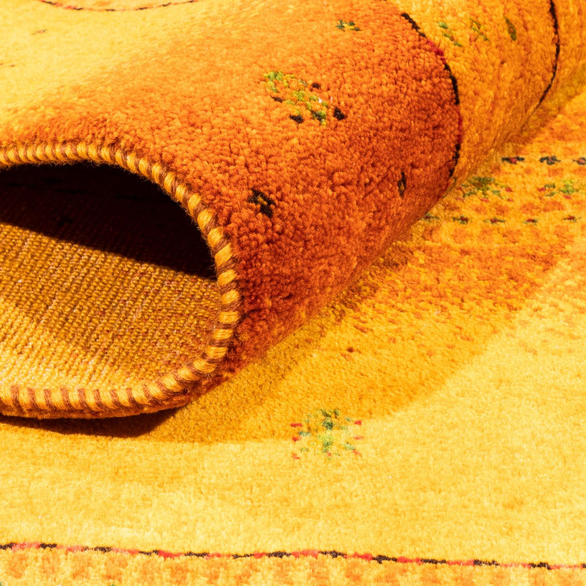 Dywan Gabbeh - Loribaft Perski - 200 x 154 cm - złoto