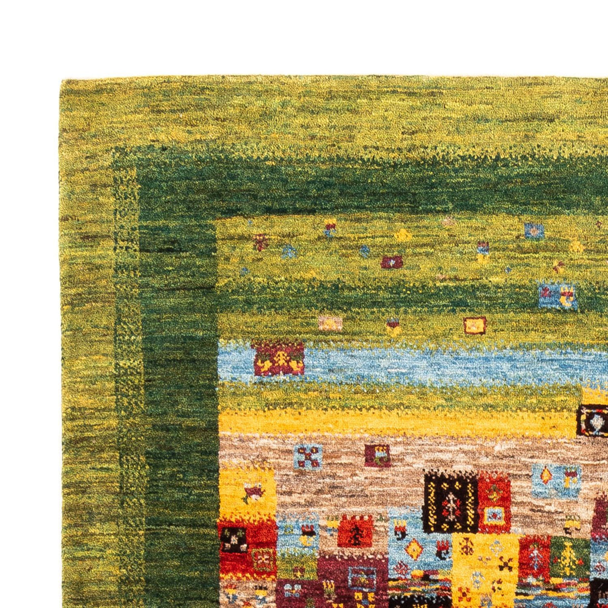 Dywan Gabbeh - Loribaft Perski - Royal - 196 x 148 cm - zielona