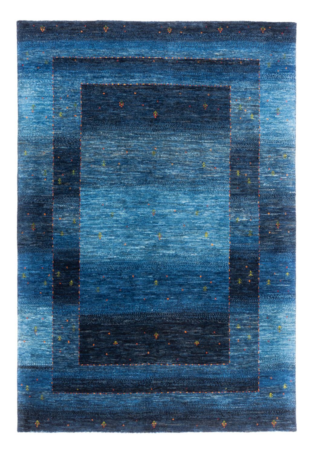 Dywan Gabbeh - Loribaft Perski - 210 x 146 cm - niebieski