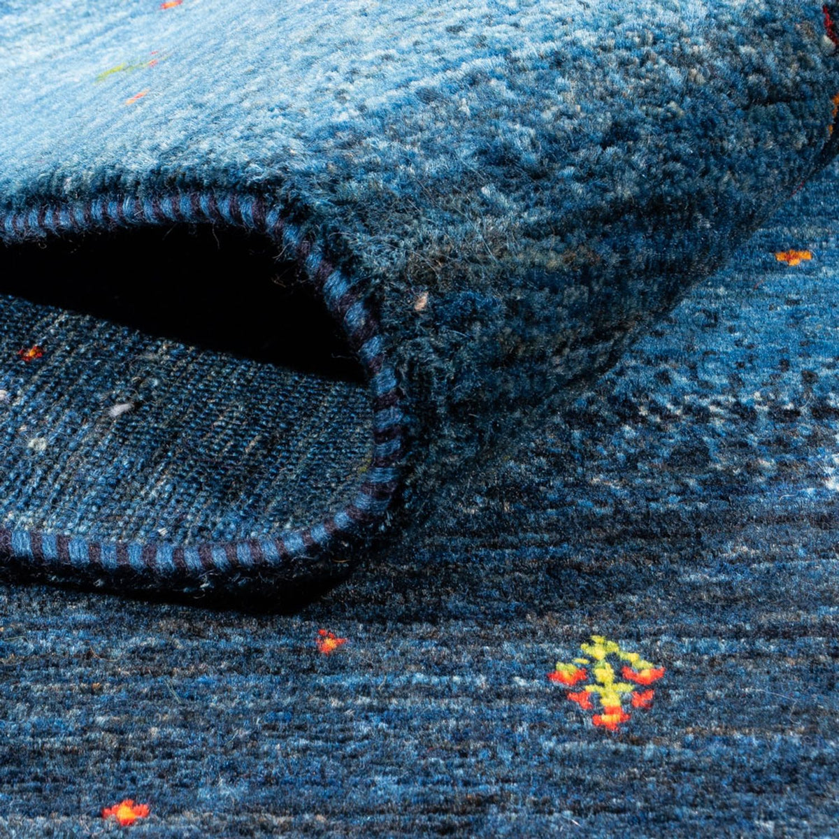 Dywan Gabbeh - Loribaft Perski - 210 x 146 cm - niebieski