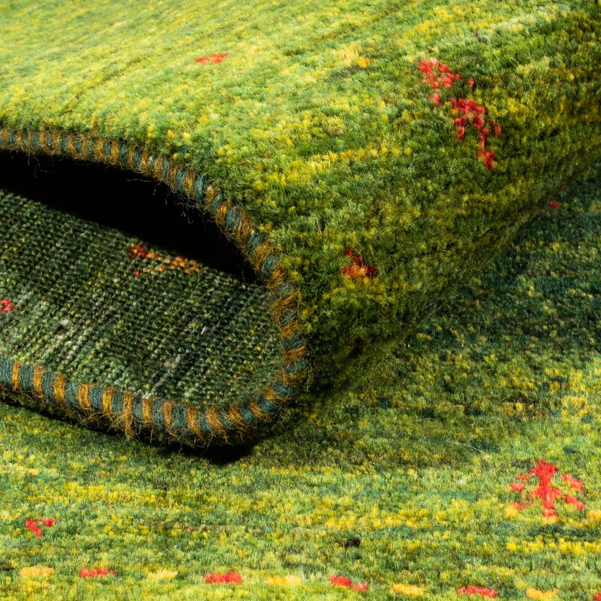 Dywan Gabbeh - Loribaft Perski - 200 x 150 cm - zielona