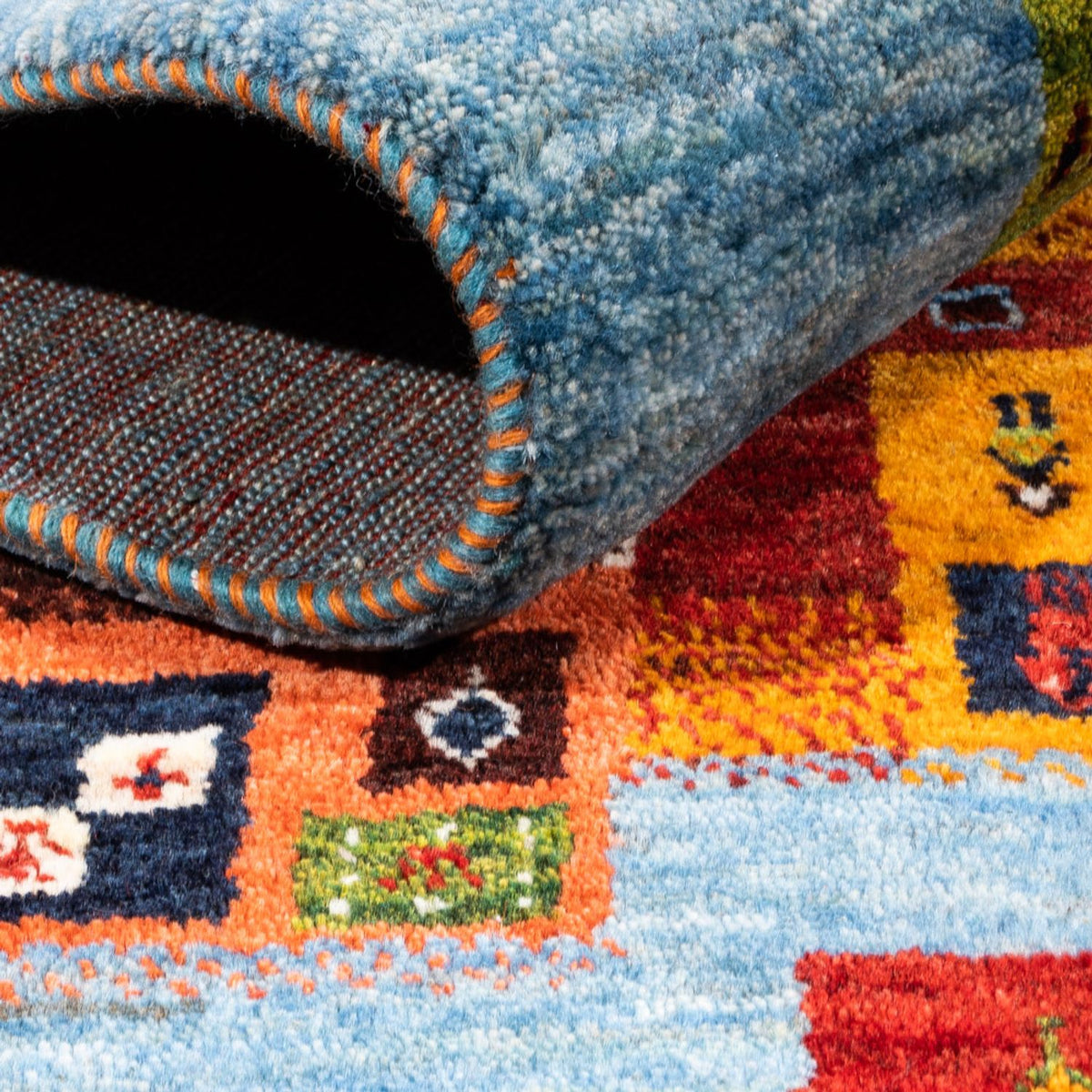 Dywan Gabbeh - Loribaft Perski - Royal - 198 x 155 cm - wielokolorowy