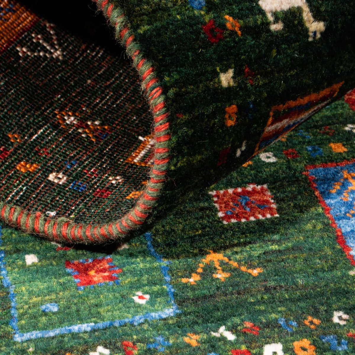 Dywan Gabbeh - Loribaft Perski - Royal - 126 x 81 cm - wielokolorowy